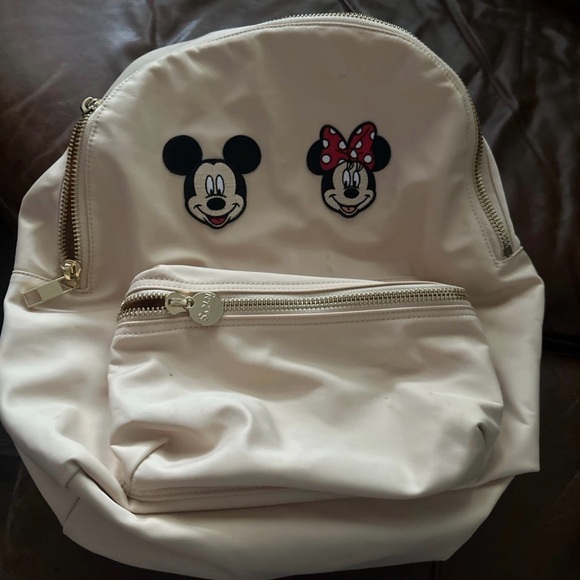 Stoney Clover Lane Handbags - Stoney Clover Lane Cream Backpack with Mickey and Minnie